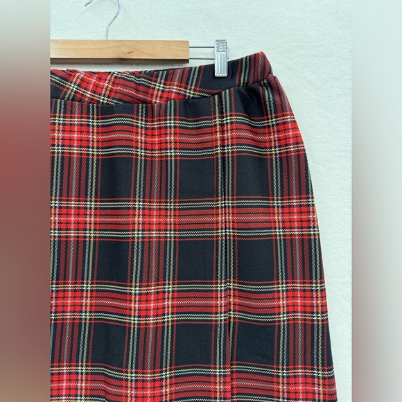 Vintage Item Eyes Women’s 34 Inch Waist Long Plaid Women’s Skirt Front Slit - Picture 3 of 10